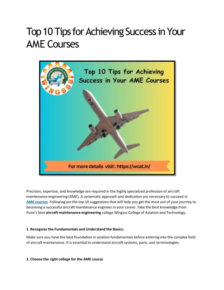 top 10 tips for achieving success in your ame courses