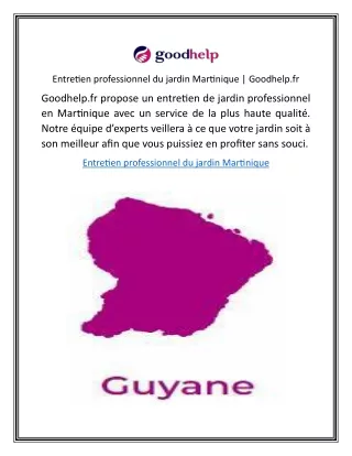 Entretien professionnel du jardin Martinique  Goodhelp.fr