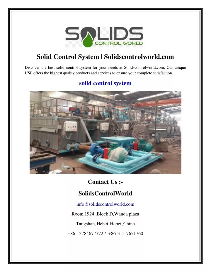 solid control system solidscontrolworld com