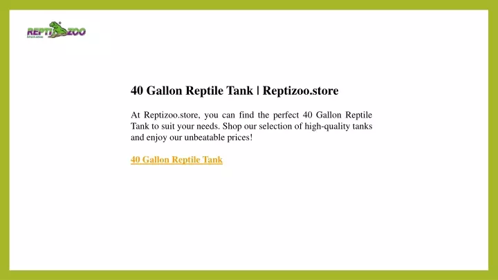 40 gallon reptile tank reptizoo store at reptizoo