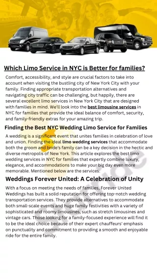 Which limo service in NYC is better for families