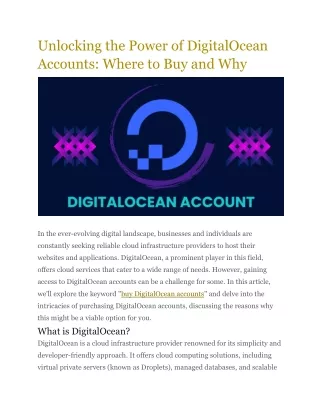 Unlocking the Power of DigitalOcean Accounts_ Where to Buy and Why