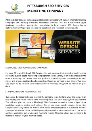 Pittsburgh Seo Services Marketing Company