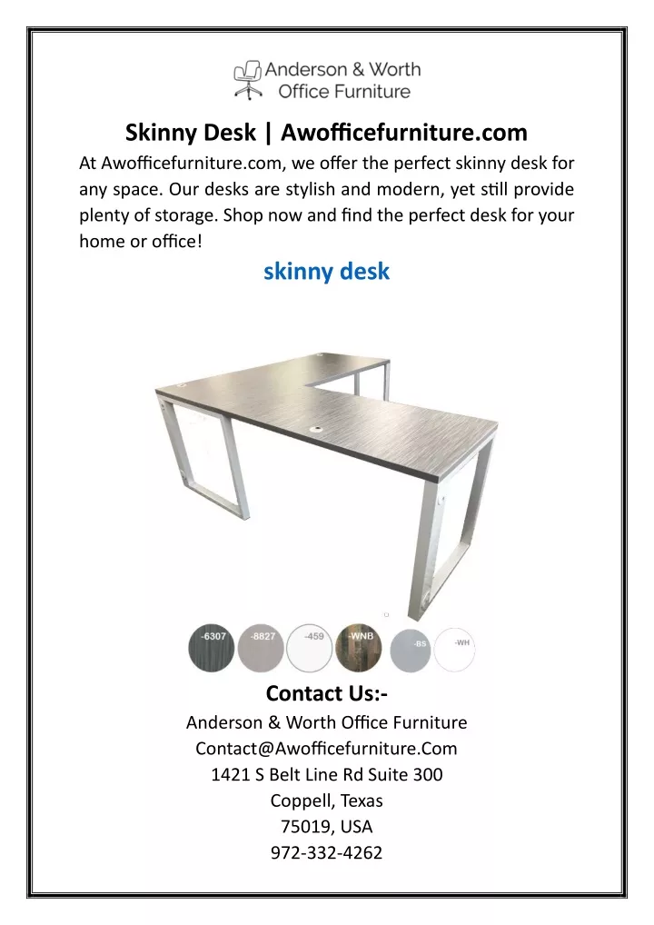 skinny desk awofficefurniture