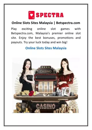 Online Slots Sites Malaysia  Betspectra.com