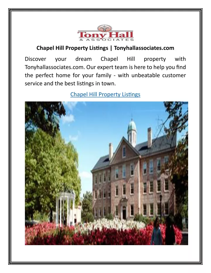 chapel hill property listings tonyhallassociates