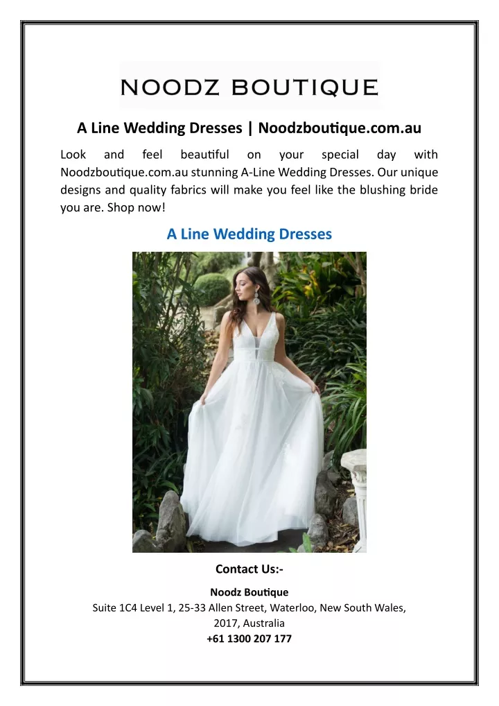 a line wedding dresses noodzboutique com au