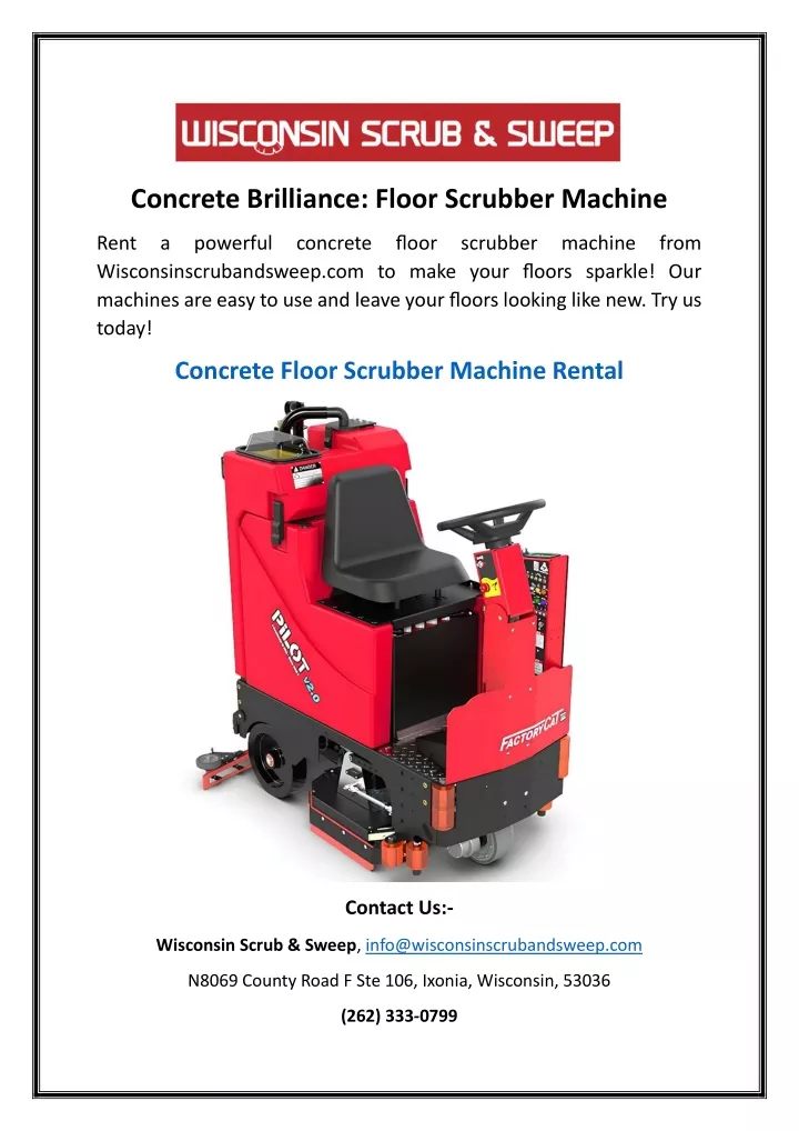 concrete brilliance floor scrubber machine