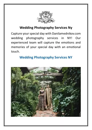 Wedding Photography Services Ny | Danilamednikov.com