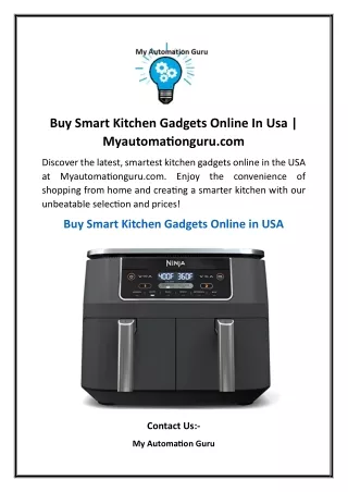 Buy Smart Kitchen Gadgets Online In Usa | Myautomationguru.com