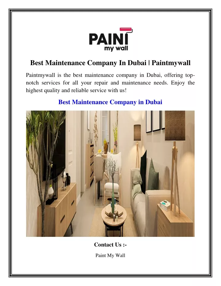 best maintenance company in dubai paintmywall
