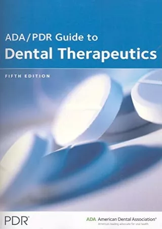 EPUB DOWNLOAD The ADA/PDR Guide to Dental Therapeutics kindle