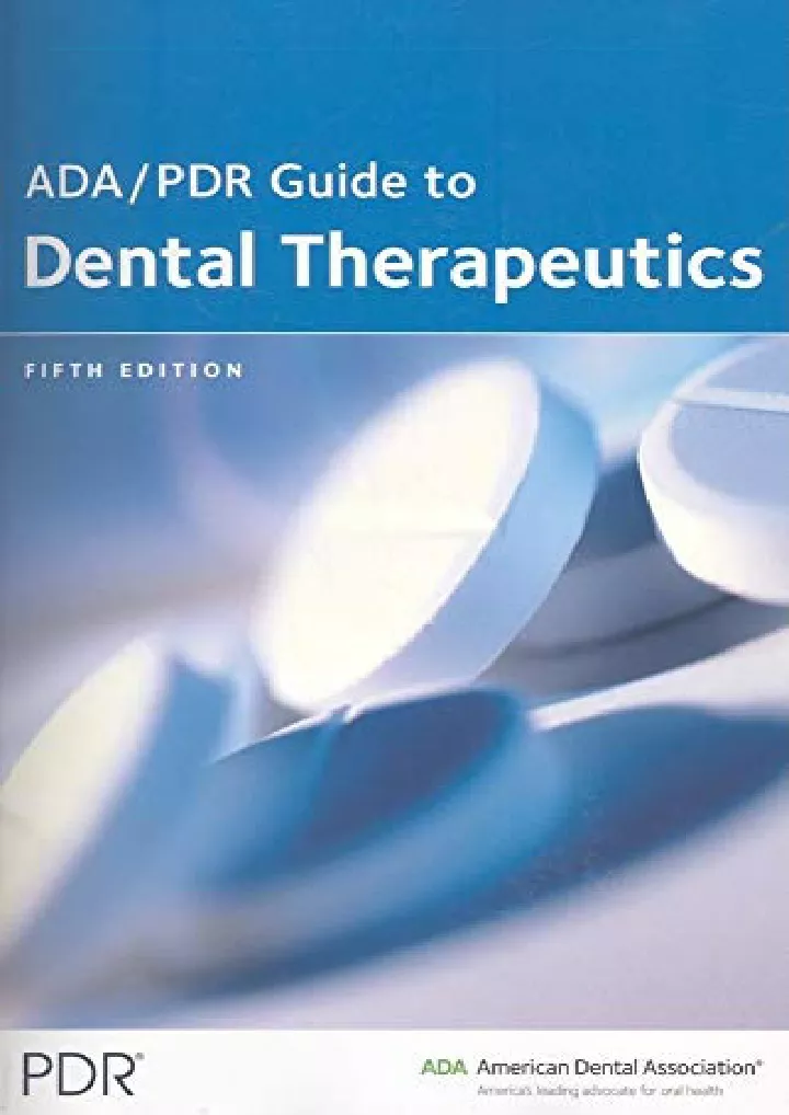 the ada pdr guide to dental therapeutics download