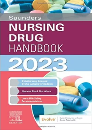 (PDF/DOWNLOAD) Saunders Nursing Drug Handbook 2023 kindle