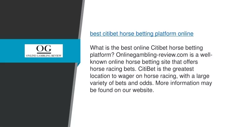 best citibet horse betting platform online what