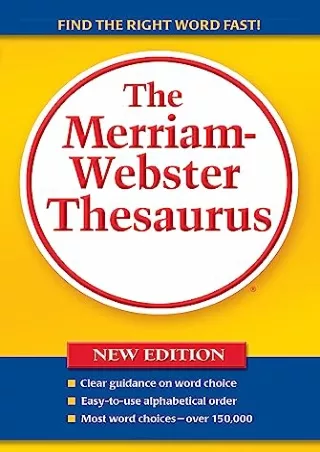 READ [PDF] The Merriam-Webster Thesaurus, Trade Paperback android