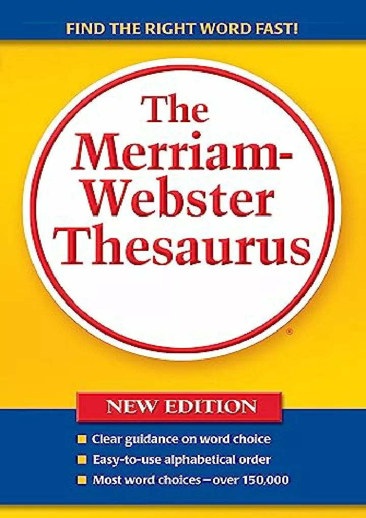 the merriam webster thesaurus trade paperback