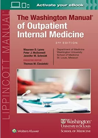 (PDF/DOWNLOAD) The Washington Manual of Outpatient Internal Medicine ebooks