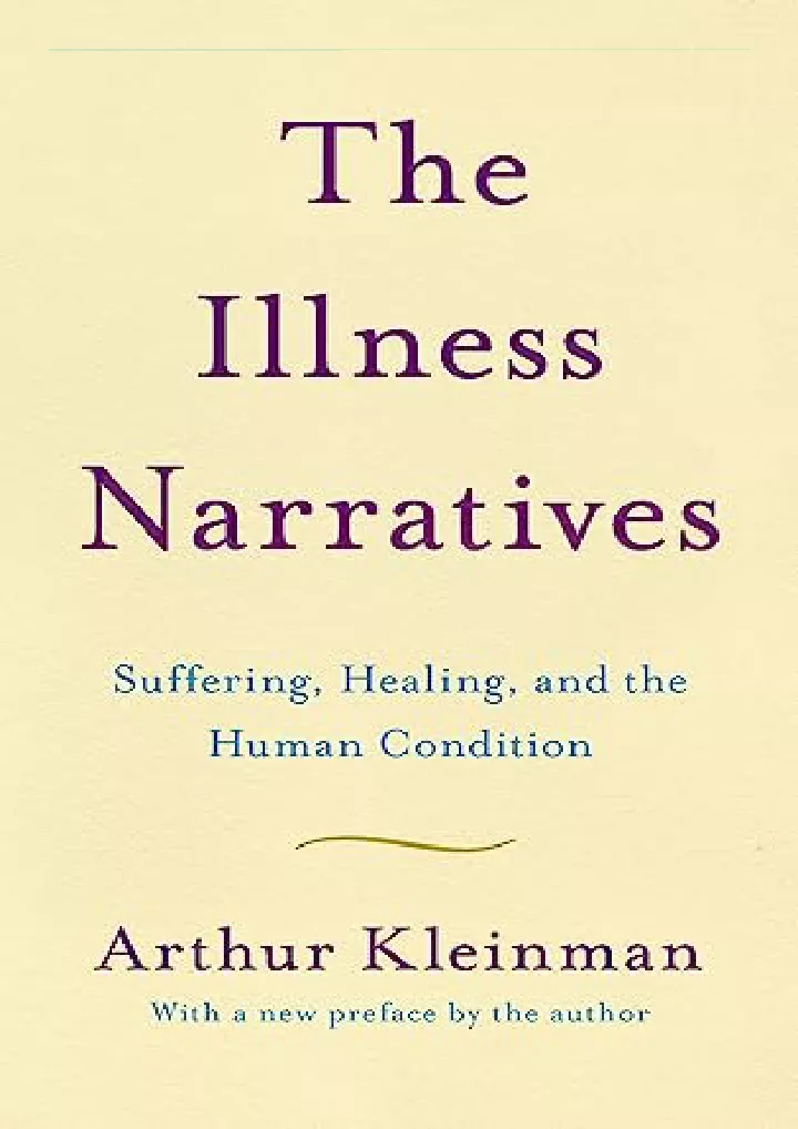 the illness narratives suffering healing