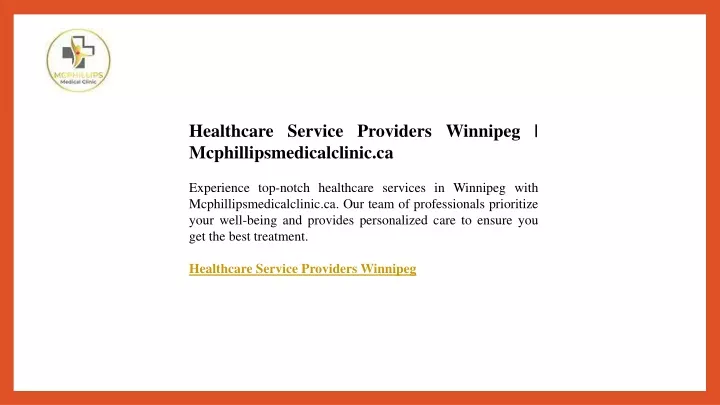 healthcare service providers winnipeg