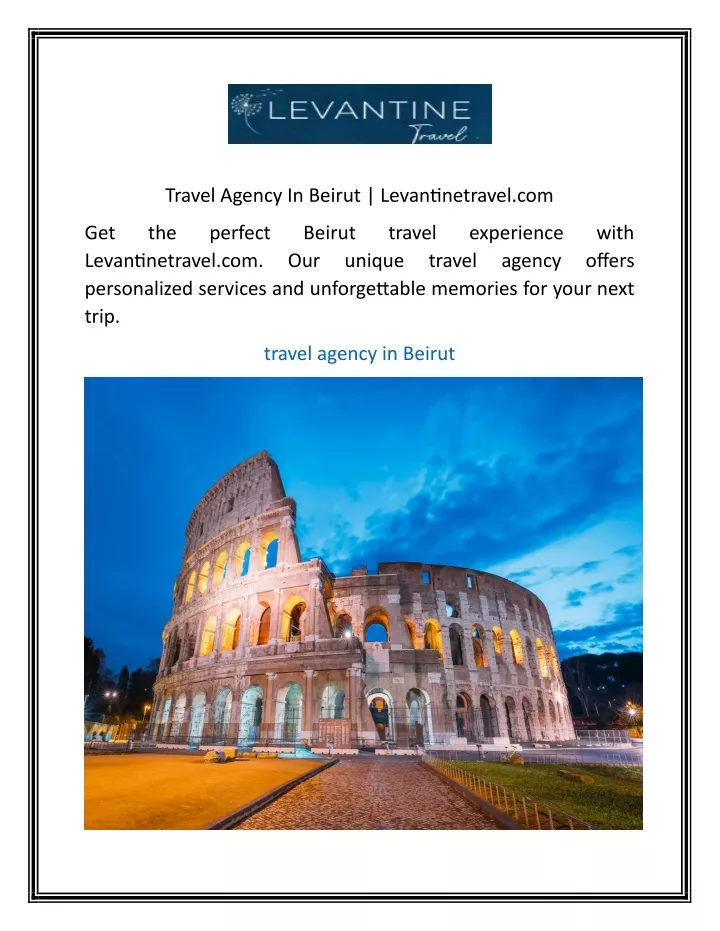 travel agency in beirut levantinetravel com