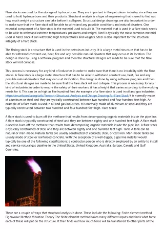 The Complete Guide to Structural Analysis and Design Drawing for Flare Stack