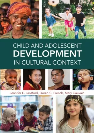 DOWNLOAD/PDF Child and Adolescent Development in Cultural Context