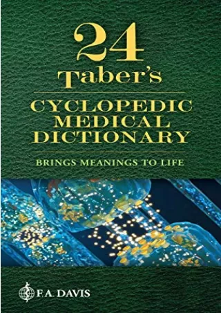 [PDF] DOWNLOAD Taber's Cyclopedic Medical Dictionary
