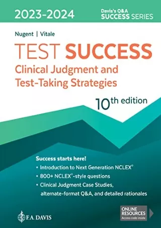 DOWNLOAD/PDF Test Success: Clinical Judgment and Test-Taking Strategies