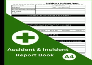DOWNLOAD PDF Accident & Incident Report Book: Health And Safety Record Book,All