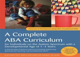 PDF A Complete ABA Curriculum for Individuals on the Autism Spectrum with a Deve