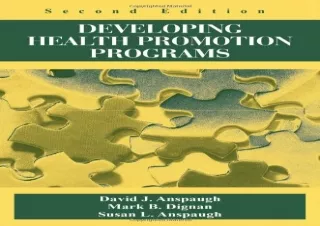 PDF Developing Health Promotion Programs
