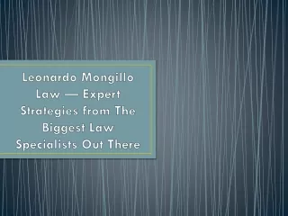 Leonardo Mongillo Law — Expert Strategies from The Biggest Law Specialists Out There