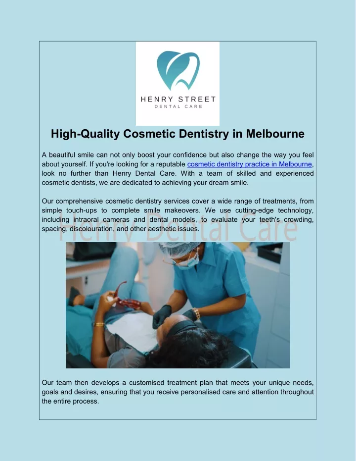 high quality cosmetic dentistry in melbourne