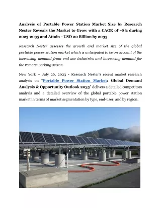 analysis of portable power station market size