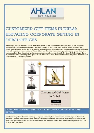 Customized Gift Items in Dubai - Elevating Corporate Gifting in Dubai Offices