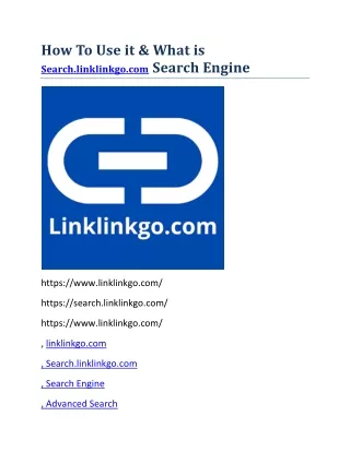 How To Use This search.linklinkgo.com Search Engine For Advanced Search