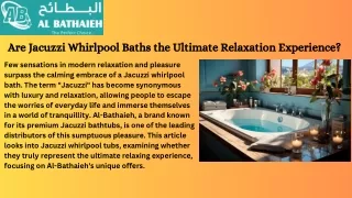 Are Jacuzzi Whirlpool Baths the Ultimate Relaxation Experience