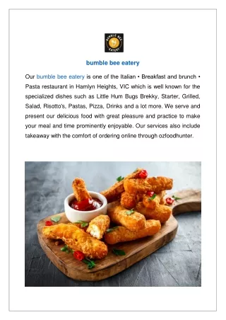 Extra 15% Offer at bumble bee eatery - Order Now