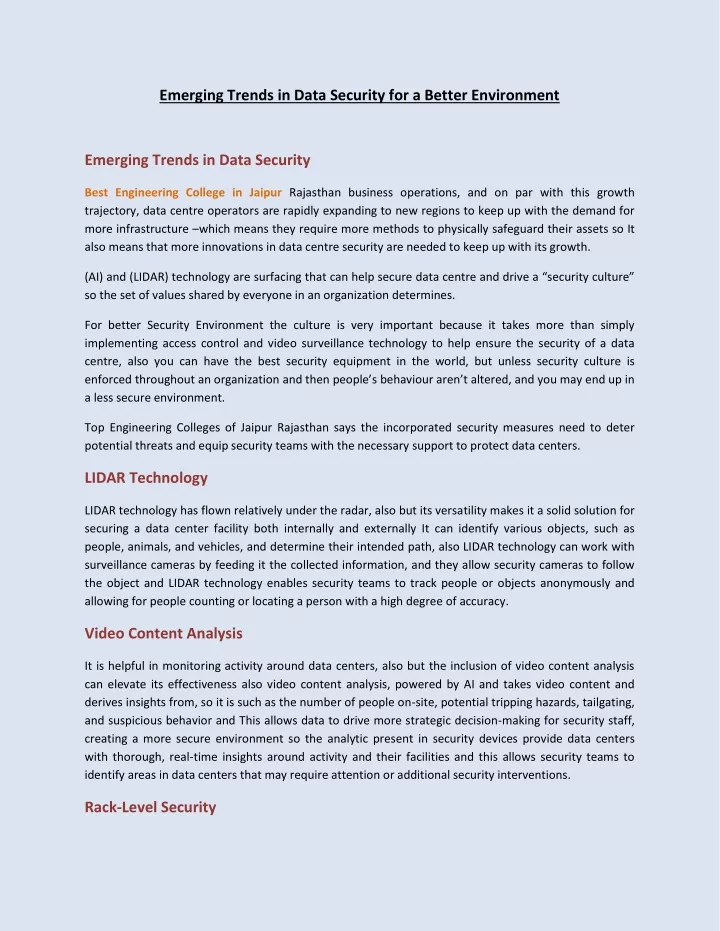 emerging trends in data security for a better