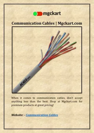 Communication Cables | Mgckart
