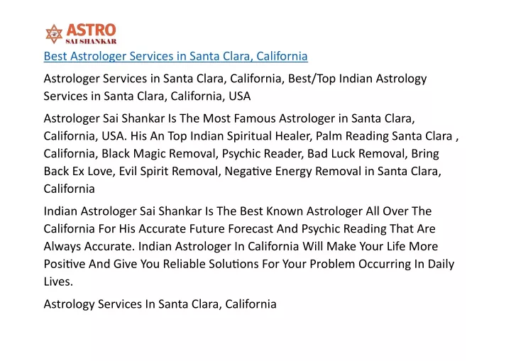 best astrologer services in santa clara california