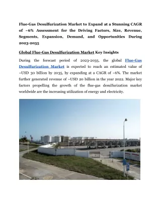 flue gas desulfurization market to expand