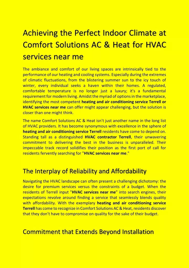 achieving the perfect indoor climate at comfort