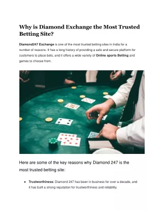 why is diamond exchange the most trusted betting
