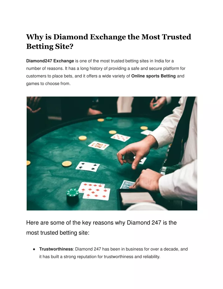 why is diamond exchange the most trusted betting