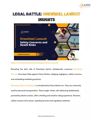 Legal Battle: Onewheel Lawsuit Insights