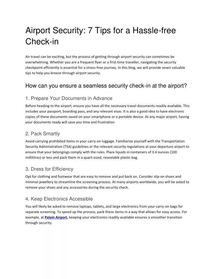 airport security 7 tips for a hassle free check in