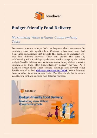 Budget Friendly Delivery - handover