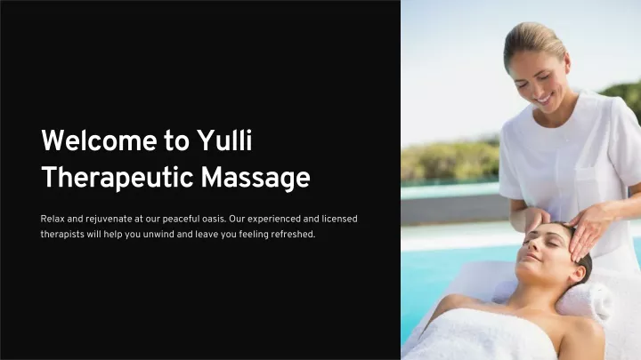 welcome to yulli therapeutic massage